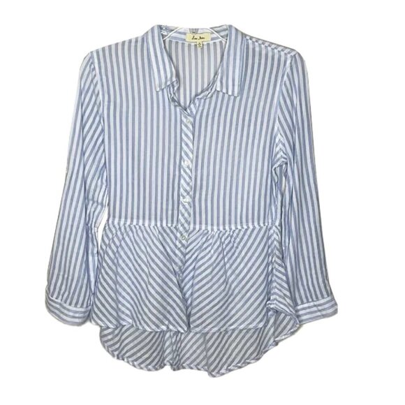 ❤️ 🆕 LOVE NOTES Striped Blouse Size M - Picture 1 of 4